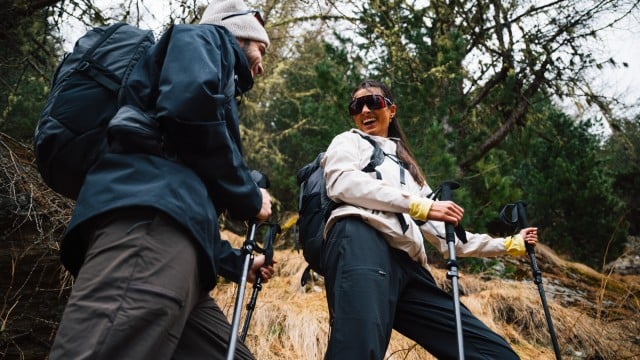 A hiker resting at the summit